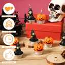 2 x 12pcs Halloween Candles, 6 Halloween Pumpkin Candles & 6 Halloween Witch Candle Tabletop Candle Decor Thanksgiving Candles Funny Spooky Candles for Home Halloween Decor