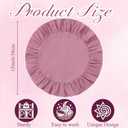 Set of 4 Dusty Pink Round Ruffle Placemats 15 Inch 100% Cotton Boho Scalloped Placemats Washable Cloth Table Mats for Kitchen Dining Wedding Baby Shower Party Table Decor