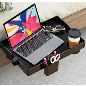 SOLEJAZZ Bedside Shelf, Foldable Bunk Bed Shelf Clip On Nightstand Tray- Black