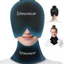 Hangover Migraine Relief Cap and Neck Ice Pack Set, Upgraded and Thickened Gel, Hot and Cold Compress Therapy for Neck and Headache Pain Relief, Tension, Stress and Puffy Eyes (Black Suit)