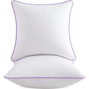 20x20 Pillow Inserts Set of 2  Hypoallergenic Square Pillow Inserts, Oeko-TEX Certified Virgin Fiber Filling, Machine Washable (Purple)