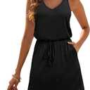 Blooming Jelly Womens Swimsuit Coverup Tie Knot Bathing Suit Beach Cover up Sleeveless Summer Dresses 2025 (XX-Large, Black)