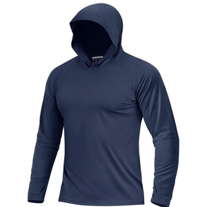 Boladeci Men's UPF 50+ Sun Protection Lightweight Hoodie Shirts Long Sleeve Fishing Shirts SPF UV Hiking Swim L