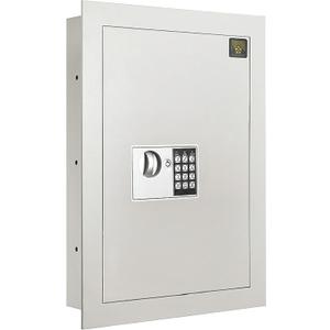 In-Wall Safe with Keypad and 2 Manual Override Keys - Protect Money, Jewelry, and Passports at Home or Business by Paragon Safes (White)