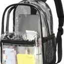 CAMTOP Mini Clear Backpack for Stadium Events Approved Small Clear Bag Backpacks Purse for festival Concert Work (Black)