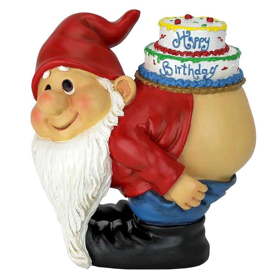Design Toscano Loonie Moonie Happy Birthday Garden Gnome Statue