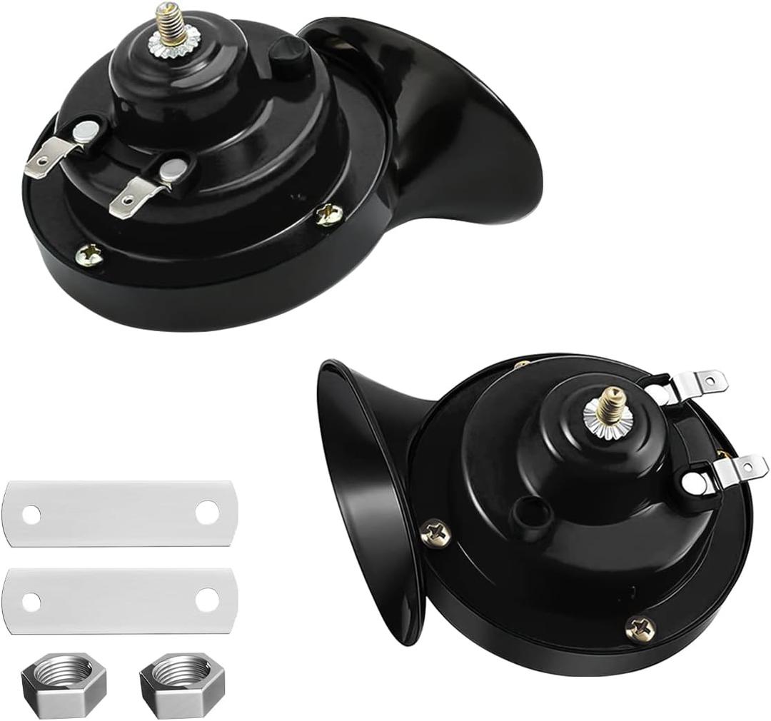 Super Loud Train Horns, Car Waterproof Durable Air Electric Snail Horn, 12V Raging Sound Air Horns Replacement Kit, Automotive Accessories Universal for Car, Motorcycle, Truck, Bike, Boat (Black)