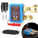 240A Kill Switch 12V Remote Battery Disconnect Switch with Led Voltage Display Automatic Power Shut Off Switch Anti Theft for Auto Car Truck Boat