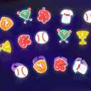 24Pcs Baseball Party Ring ,Glow in the Dark ,Baseball Theme Birthday Party Supplies Birthday Party Supplies,Sport Goodie Treat Bag Stuffers Classroom Prizes, Fun Gifts