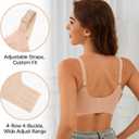 Bra for Women, Seamless Deep V Wireless Smooth Bra - Push Up, No Underwire, Bralettes - Full Comfort for Sport & Everyday (Medium, Peach)