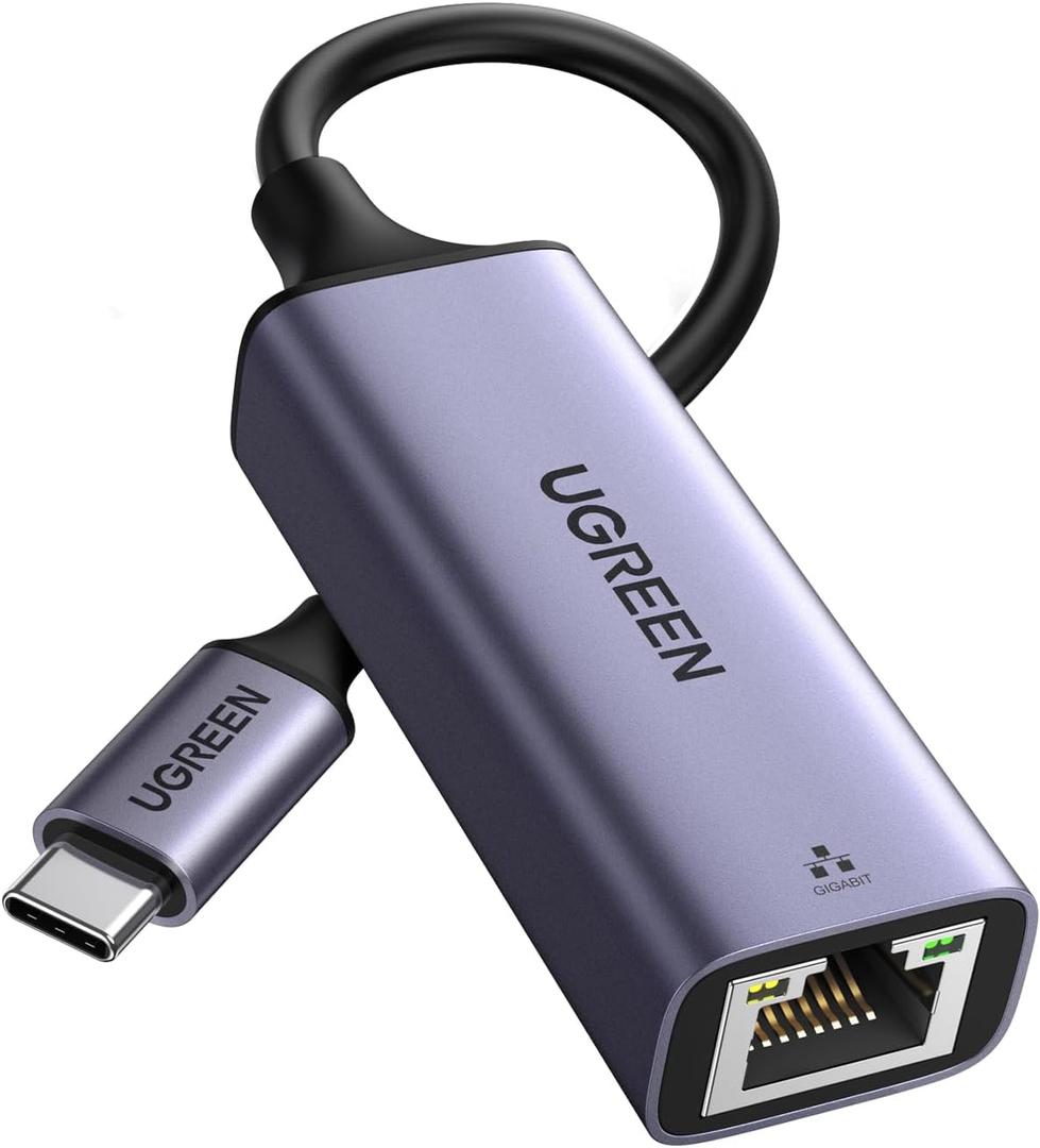 UGREEN USB C to Ethernet Adapter, Plug and Play 1Gbps Ethernet Adapter, Aluminum Case, (Thunderbolt 4/3 Compatible) to RJ45 Network Dongle, Compatible for MacBook Pro/Air, iPhone 16 Pro/Max, iPad, XPS
