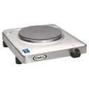 Cadco KR-S2 11-1/2" Electric Portable Countertop Hot Plate, (1) Cast Iron Burner for Restaurant Hotel Food Truck Concession Kiosk, Stainless Steel, 120v