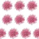PATIKIL 2.8" Chiffon Flowers, 10 Pcs Mesh Fabric Flowers Sewing Fabric Appliques Headband Embellishments for DIY Craft Wedding Decor, Dark Pink