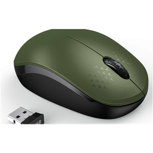 seenda Wireless Mouse, 2.4G Noiseless Mouse with USB Receiver Portable Computer Mice for PC, Tablet, Laptop, Notebook  Green & Black