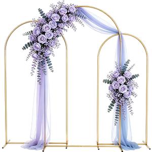 Metal Arch Backdrop Stand 7.2FT+6.6FT+6FT: Wedding Arch Frame for Ceremony Balloon Arch Stand for Birthday Anniversary Wedding Party Baby Shower