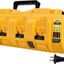 4-Ports Rapid Charger Replacement for Dewalt 12v 20v Max Battery Charger Station DCB104, Compatible with Dewalt 12V 20V Max Lithium Battery DCB120 DCB127 DCB200 DCB206