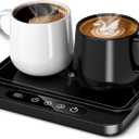 Misby Coffee Mug Warmer, 50W Large Heating Panel Mug Warmer with 6-Temp Settings, 8H Auto Shut-Off, 12H Timer, Ultra-Thin Design, Coffee Warmer for Desk, Ideal for Home, Office, and Travel (Black)