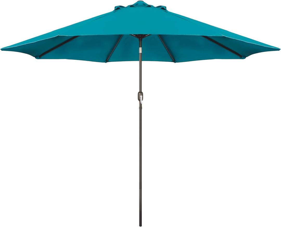 9' Outdoor Patio Umbrella, Outdoor Table Umbrella, Yard Umbrella, Market Umbrella with 8 Sturdy Ribs, Push Button Tilt and Crank