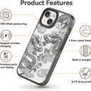 Compatible for iPhone 14 Case Cute Aesthetic - Durable Shockproof 6.6 ft Drop Impact Phone Case Cover with Funny Fashion Dragon 6.1" Black