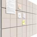 Bulletin Board, 12"x12" Felt Wall Tiles, 24 Pack Cork Boards for Office, Corkboard for Office Home (Beige)