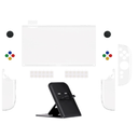 PlayVital Protective Case for Nintendo Switch 2 with Stand | Ultra-Slim Dockable Hard Shell, Split Joycon Cover, Button Caps & Thumb Grips | Clear Series, Transparent
