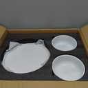 GZG Modern Art Series - 24 Pcs Speckled Stoneware Plates and Bowls Sets, Ceramic Dinnerware Set with Rustic Terracotta Underside, Microwave and Dishwasher Safe Handcrafted Dishes Set - Porcelain White