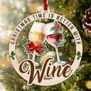 Red Wine Christmas Ornament - Gift for Red Wine Lovers - 2 Layer Wood & Acrylic Ornament - Ideal Christmas Tree Decor for Champagne Fan - Unique Gifts for Men, Women - 2025 X-mas Home Decor