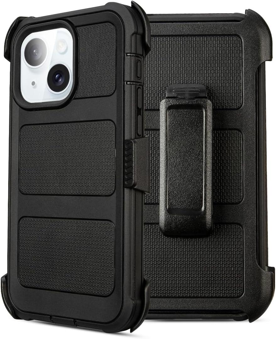 for Defender iPhone 13 Case with Clip,for Holster iPhone 13 Case with Kickstand,for Heavy Duty iPhone13 Phone Case Rugged 2 Layers of Sturdy,Anti-Drop for Phone Case iPhone 13Case Protective(Black)