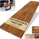 Howizz 60 x 30 in. Solid Wood Table Top, Teak Stained Acacia Desktop for Standing Desk/Office Tabletop/Countertop, 1in. Thick