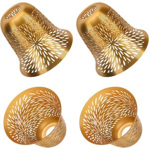 Ceiling Fan Light Covers, ALUCSET Cracks Metal Pendant Light Shade, Light Fixture Cover Metal Lamp Shade Replacement with 1-5/8-Inch Opening Fitter for Wall Lamp Chandelier-Yellow Brass/Gold-plated