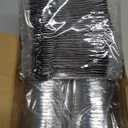 Foil Cupcake Liners with Lids 100Pack,Free-Air 3.5Oz Mini Muffin Liners Cupcake Baking Cups,Disposable Muffin Tins Cupcake Wrappers for Wedding Birthday Party, with Spoons-Champagne