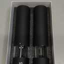 Electric Salt and Pepper Grinder Set - Matte Black Battery Operated Salt & Pepper Mills with Light (Pack of 2) - Automatic One Handed Operation with Adjustable Ceramic Grinders