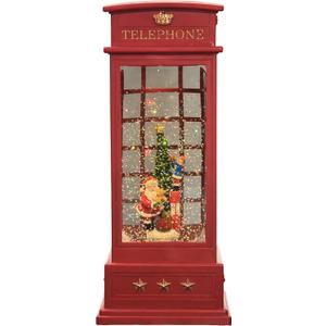 Christmas Snow Globe Lantern Musical Santa Snow Globes with Swirling Glitter Lighted Water Lantern with 8 Songs for Christmas Decoration Gifts (Red - Santa Claus)