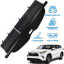 for Toyota Highlander Cargo Cover 2025 2024 2020 2021 2022 2023 for Toyota Highlander Accessories Upgrade Version No Gap Black Retractable Trunk Cover Security Shield Shade