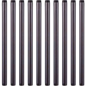 3/4 x 18 Black Malleable Steel Nipples Fitting, 3/4 Inches Threaded Pipe Nipples, DIY Steampunk Industrial Vintage Style, 10 Pack.