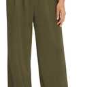 LOMON Womens Elastic High Waisted Palazzo Pants Casual Wide Leg Long Beach Vacation Trousers with Pockets