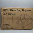 Clear Puppy Playpen Indoor - Ideal for Small & Toy Dogs - Height 24 Inch, 4 Panels, White