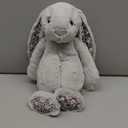 Jellycat Blossom Silver Bunny Bloom Stuffed Animal, Medium