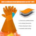 17.7In Cat Gloves, Animal Handling Gloves Bite Proof with Double Leather Pet Grooming for Cats & Dogs (Large)