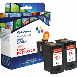 Dataproducts Remanufactured Ink Cartridges for Canon PG-210/CL-211 - Black/Tri-Color, 2 pk