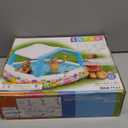Intex 57470EP Sun Shade 5 Foot Square Inflatable Durable 10 Gauge Vinyl Kiddie Pool with Ocean Scene and Canopy for Ages 3 Years and Up, Multicolor