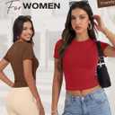 GAYHAY Shirts for Women - Slim Fit Short Sleeve Crop Top Crew Neck Casual Basic Tees Spring Summer Fashion Clothing 2026 (M)