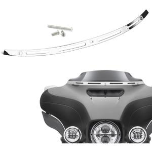 PBYMT Polished Stainless Windshield Trim, Slotted Windshield Trim Compatible for Harley 2014-2024 Electra Glide, Street Glide, Ultra Limited and Tri Glide Models