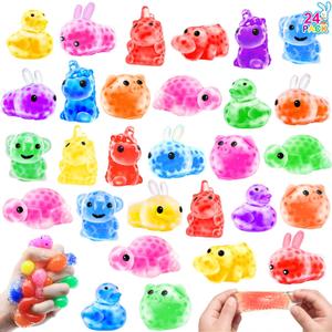 24 Pack Squishies Toys Stress Balls Bulk 12 Styles Animals Stress Relief Sensory Fidget Toys Squeeze Balls for Kids Toddlers Boys Girls Party Favors Classroom Prizes Birthday Gifts Goodie Bag Stuffers