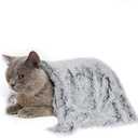 PJYuCien Fluffy Fleece Calming Pet Throw Blanket, Super Soft and Warm for Indoor Cats and Dogs, Small 16 * 24", Machine Washable, Grey Puppy Bed