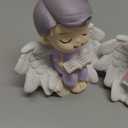 1 Pair Angel Cake Topper Figurines Angel Prince Princess Sculpture Cake Decoration Christmas Desktop Ornaments Home Table Centerpieces Baby Shower Birthday Party Supplies
