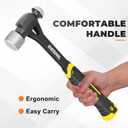 Ball Peen Hammer 16 oz, Drop Forged One Piece Ball Pein Hammer, Metalworking Tool with Forged Steel Construction & Shock Absorbing Grip