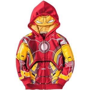 LEMONBABY Little Kids Boys Cool Jacket Sweatshirt Hoodie Coat Costume (5T, Ironman)