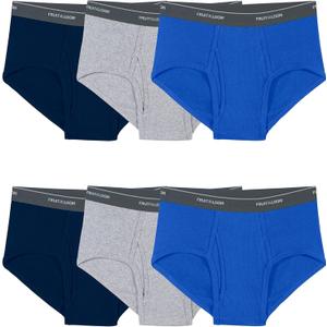 Fruit of the Loom Men's Cotton Briefs, Tag Free & Moisture Wicking, Assorted Color Multipacks (X-Large, 6 Pack - Assorted Colors)