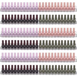 6Pcs/Set 24 Inch Nail Polish Rack Wall Mounted, Lipstick Essential Oil Bottle Clear Holder Organizer, Big Display Stand Wall Shelf for Bottle Cup Make-ups